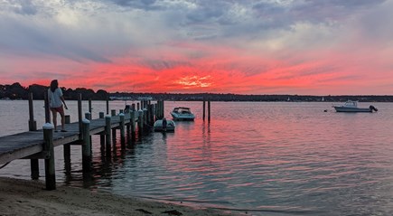 Oak Bluffs, On Lagoon Pond Martha's Vineyard vacation rental - The most beautiful sunsets from our home and dock