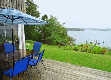 Oak Bluffs, On Lagoon Pond Martha's Vineyard vacation rental - first floor deck with grill and dining area, overlooking water