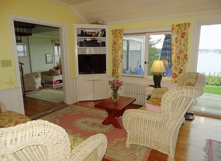 Oak Bluffs, On Lagoon Pond Martha's Vineyard vacation rental - Main floor sitting room with slider to deck