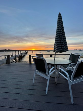 Oak Bluffs, On Lagoon Pond Martha's Vineyard vacation rental - Beautiful sunsets from our deck at the water