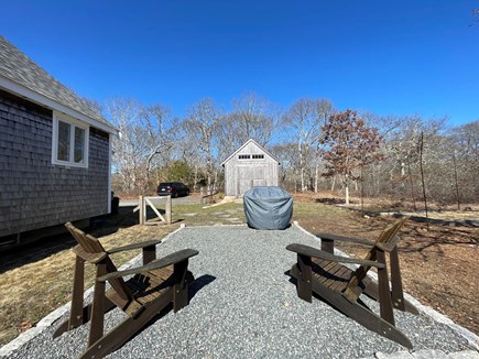West Tisbury, Mid Island Family Retreat Martha's Vineyard vacation rental - Early Spring back yard, will have more seating options by summer