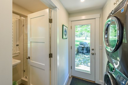 West Tisbury Martha's Vineyard vacation rental - First floor (full) bathroom, Laundry, back hallway coffee station