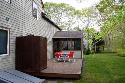 Edgartown, Island Grove Martha's Vineyard vacation rental - Backyard, deck, outdoor shower