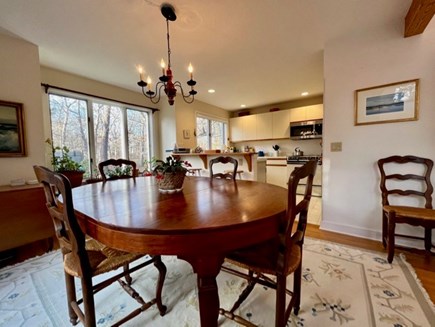 Edgartown Martha's Vineyard vacation rental - Dining area for six people open to kitchen, living room and deck