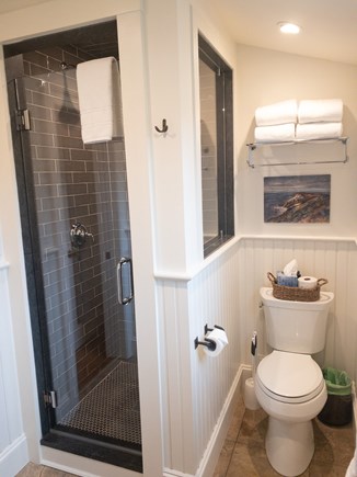 Edgartown Martha's Vineyard vacation rental - Bright and airy glass shower. Water saving toilet.