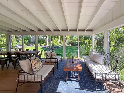 Vineyard Haven Martha's Vineyard vacation rental - Screened porch overlooking professionally landscaped backyard