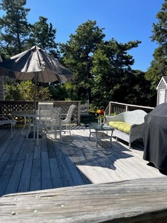 Katama-Edgartown, Edgartown Martha's Vineyard vacation rental - Attached side deck with table, chairs and grille
