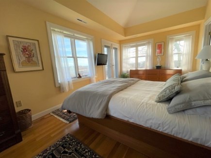 Aquinnah Martha's Vineyard vacation rental - Master queen bedroom up w/ views /big priv deck & priv bath