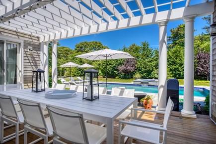 Katama-Edgartown Martha's Vineyard vacation rental - Outdoor Dining Overlooking the Pool