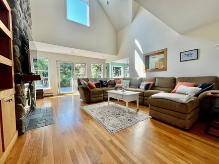 Edgartown Martha's Vineyard vacation rental - Living room w/ ample seating for 6. 65 inch TV above fireplace.