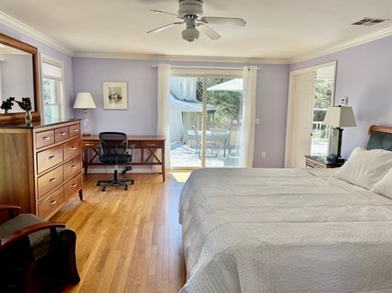 Edgartown Martha's Vineyard vacation rental - Master bdrm w/ king bed and slider access to outdoor shower