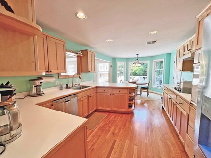 Edgartown Martha's Vineyard vacation rental - Fully equipped kitchen w/opening above sink to living room/TV.