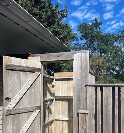 Edgartown Martha's Vineyard vacation rental - Outdoor shower w/ high water pressure outside of master bdrm.