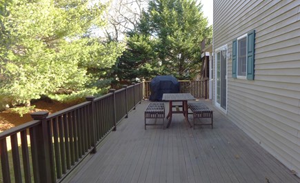 Oak Bluffs Martha's Vineyard vacation rental - Back deck for extra dining over looks the back yard.