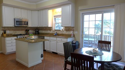 Oak Bluffs Martha's Vineyard vacation rental - Cheerful kitchen, eat in breakfast table, glass door to the deck.