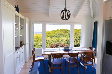 Oak Bluffs Martha's Vineyard vacation rental - Dining area w/ incredible State Beach view & patio off right.