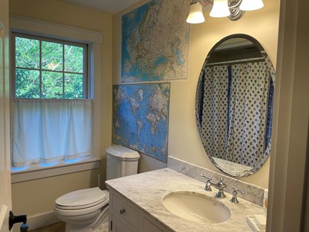 Chilmark Martha's Vineyard vacation rental - Shared bath on 2nd floor has full tub/shower & marble countertop