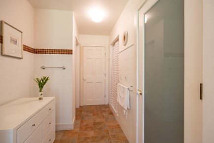Vineyard Haven Martha's Vineyard vacation rental - First floor bathroom with private shower and door on the commode
