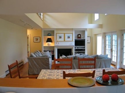 Vineyard Haven Martha's Vineyard vacation rental - Large living and dining area with high ceilings and walk out deck