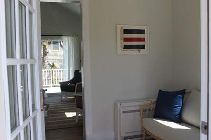 Oak Bluffs Martha's Vineyard vacation rental - Welcome! Front hallway w/small settee leads into the living room.