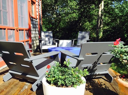 West Tisbury Martha's Vineyard vacation rental - Deck overlooking the backyard and perennial gardens