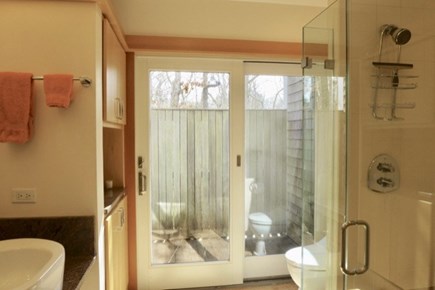 Edgartown Martha's Vineyard vacation rental - Sliding glass doors to enclosed outdoor shower area
