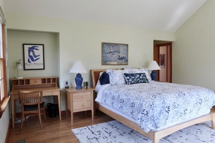 Edgartown Martha's Vineyard vacation rental - First floor primary queen bedroom with desk