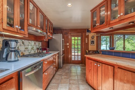 Vineyard Haven Martha's Vineyard vacation rental - Galley kitchen with Cypress cabinetry