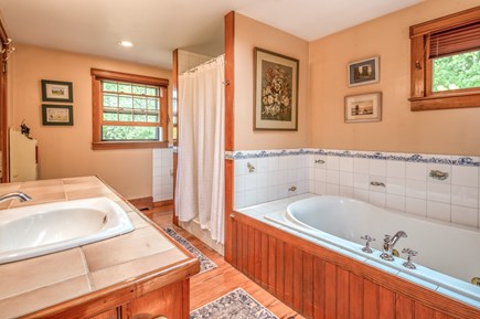Vineyard Haven Martha's Vineyard vacation rental - Primary bath with jetted tub and step in shower