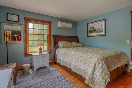 Vineyard Haven Martha's Vineyard vacation rental - Main level bedroom with queen bed has 3 windows to let outside in