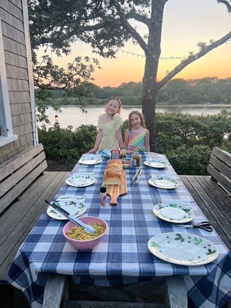 West Tisbury Martha's Vineyard vacation rental - Outdoors dinner