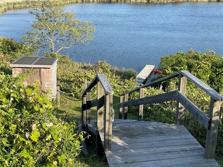 Chilmark Martha's Vineyard vacation rental - Stairs leading to our backyard dock