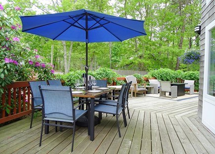 Vineyard Haven (West Chop) Martha's Vineyard vacation rental - Large front deck with dining, grill and seating area 