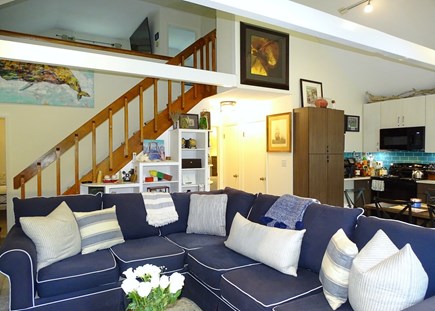 Vineyard Haven (West Chop) Martha's Vineyard vacation rental - Open floor plan showing stairs to two bedrooms 