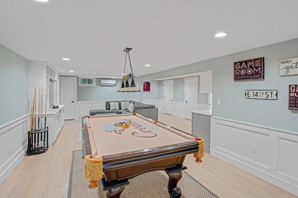 Oak Bluffs Martha's Vineyard vacation rental - Finished basement w/ pool table, Sectional sleeper sofa.