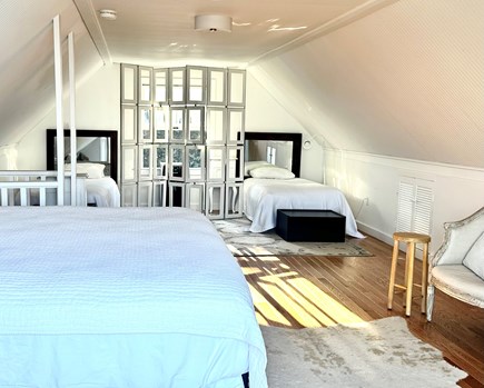Oak Bluffs, East Chop Martha's Vineyard vacation rental - A screen separates twin beds upstairs in back of the loft