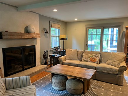 West Tisbury  Martha's Vineyard vacation rental - The livingroom. Front of room has french doors, tv on side wall