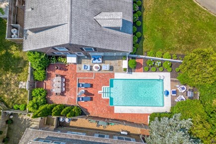 Edgartown Martha's Vineyard vacation rental - Aerial of Pool and Patio