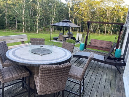 Edgartown Martha's Vineyard vacation rental - Deck with fire pit and gazebo