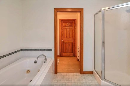 Oak Bluffs Martha's Vineyard vacation rental - First floor master bathroom with Jacuzzi tub and shower