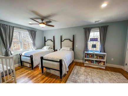 Vineyard Haven Martha's Vineyard vacation rental - Upstairs Bedroom 2 With Two XL Twin Beds and Crib