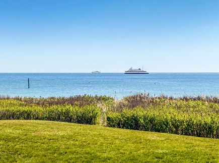 Vineyard Haven, West Chop Waterfront Martha's Vineyard vacation rental - View from the back yard of Vineyard Haven outer harbor