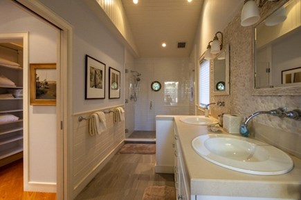 Edgartown Martha's Vineyard vacation rental - Glass shower and double vanity