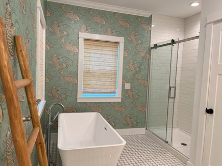 Oak Bluffs The Preserves Martha's Vineyard vacation rental - Soaking tub and glass shower in the 1st floor Master King ensuite