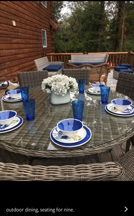 Oak Bluffs Martha's Vineyard vacation rental - Back deck table