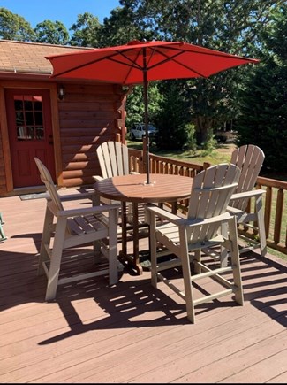 Oak Bluffs Martha's Vineyard vacation rental - Side deck. Nice table for coffee in the morning!