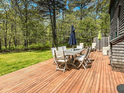 Oak Bluffs Martha's Vineyard vacation rental - Back deck overlooking spacious yard with outdoor shower