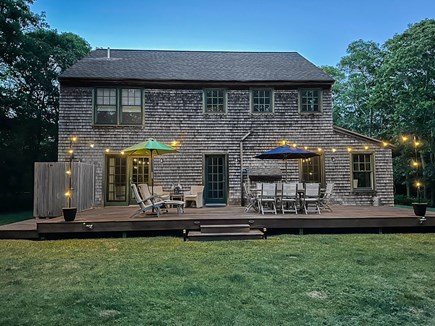 Oak Bluffs Martha's Vineyard vacation rental - Back Deck with outdoor dining, lots of seating and outdoor shower