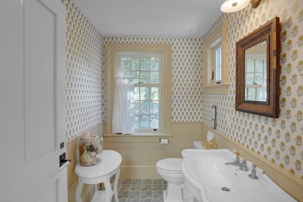 Waterfront in Vineyard Haven Martha's Vineyard vacation rental - Powder room off of the family room