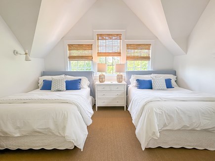 Edgartown Martha's Vineyard vacation rental - Second floor bedroom with (2) Queens + private bath (tub/shower)
